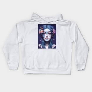 Beautiful Blue Hair Snow-white Kids Hoodie